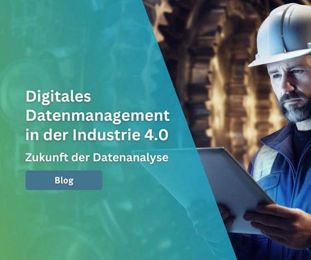 Facharbeiter mit Tablet vor Maschine: Die Digitalisierung in der Industrie 4.0 und Big Data ermöglichen eine KI-gestützte Datenanalyse.