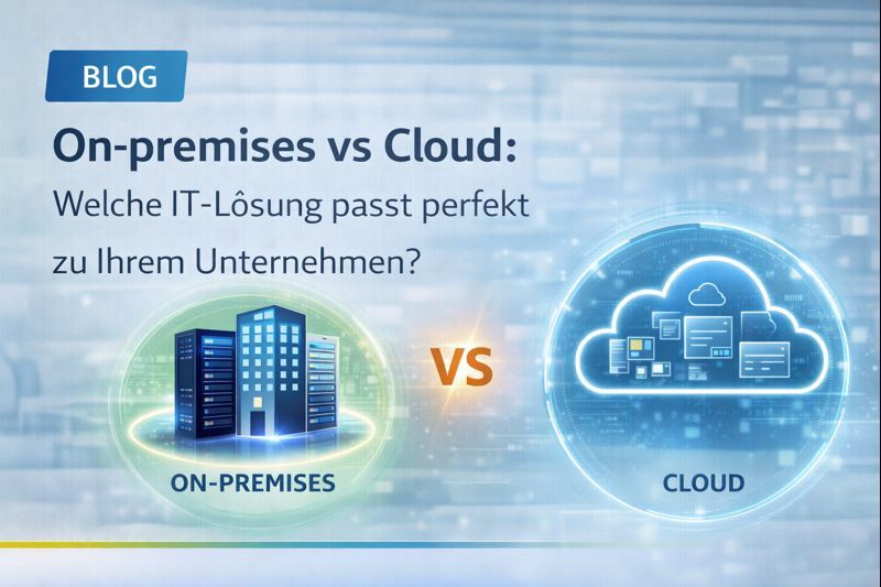 Symbolische Darstellung einer Cloud über einem digitalen Unternehmen.