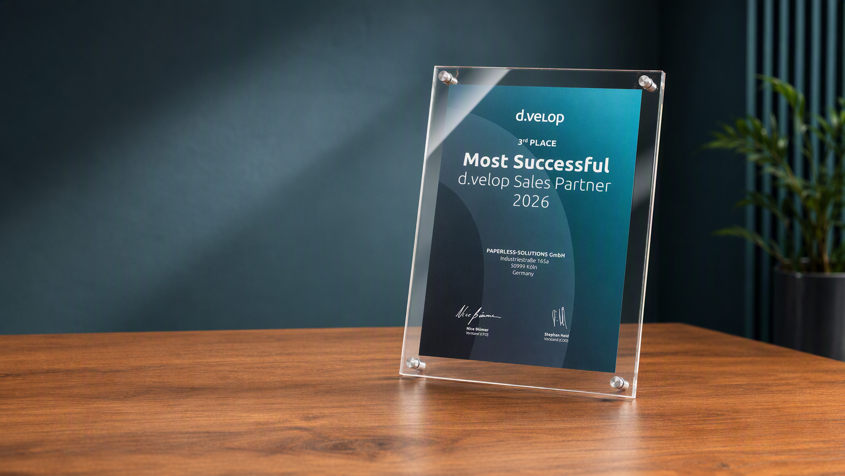 Ausgezeichnet: Paperless-Solutions belegt den 3. Platz als Most Successful d.velop Sales Partner 2026.